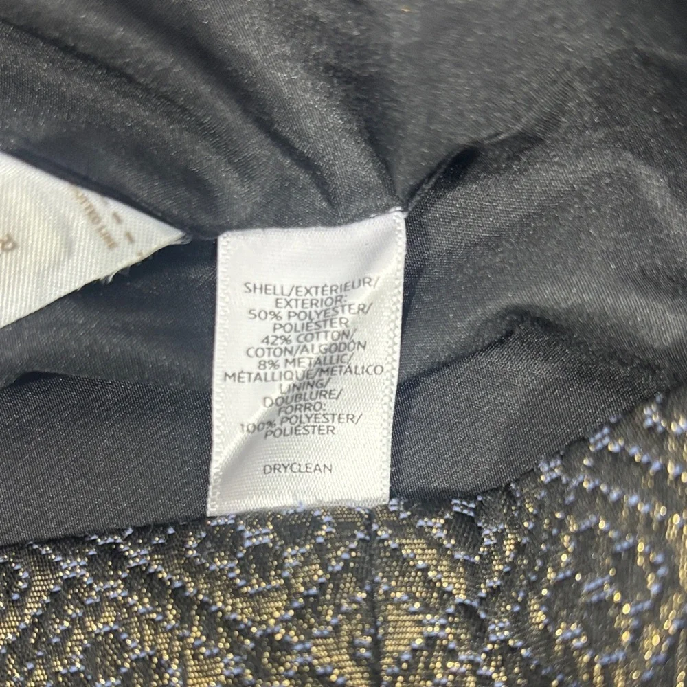 LOFT Elegant Black and Gold Patterned Mini Skirt